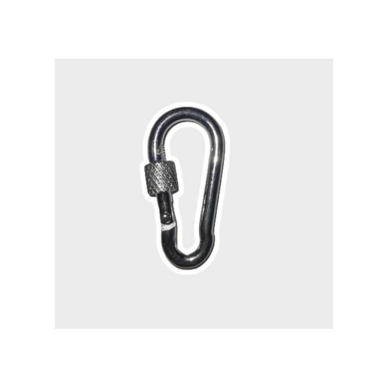 Karabińczyk 4mm ocynk z nakrętką zabezpieczającą