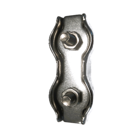 Zacisk siodełkowy do liny podwójny 5mm nierdzewny