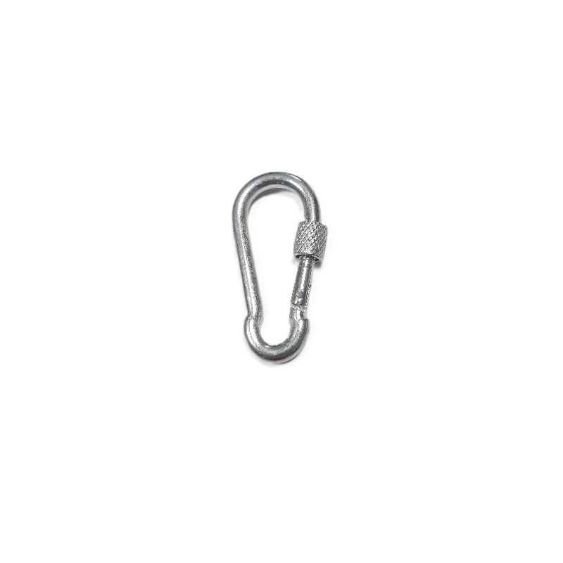 Karabinek z nakrętką zabezpieczającą 5mm ocynk