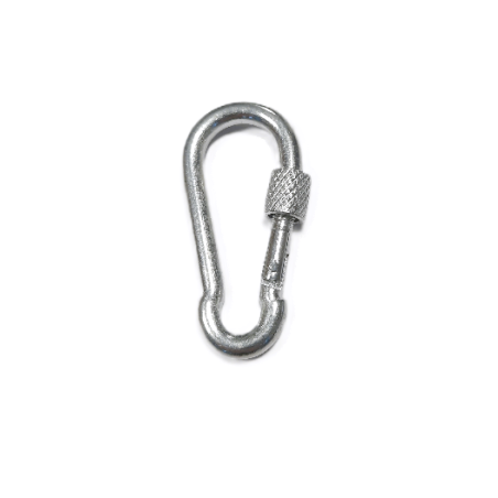 Karabinek z nakrętką zabezpieczającą 5mm ocynk